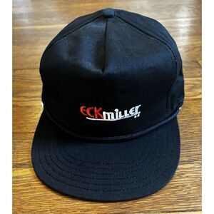 VTG ECK Miller Trucker Cap Rope‎ Snapback Hat Black Orange Embroidered USA Made